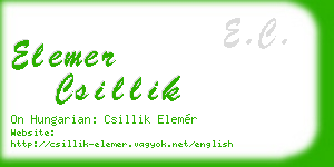 elemer csillik business card