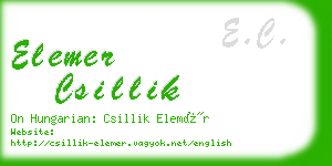 elemer csillik business card